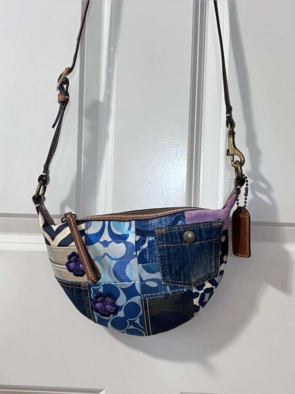 Coach Y2K Denim Patchwork Crossbody/Swingpack